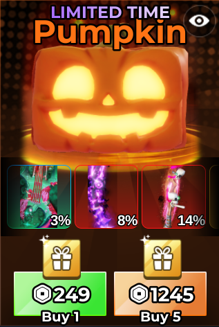 MMOJUGG Fish It Pumpkin Crates * 5 Details View of Item Function and Use